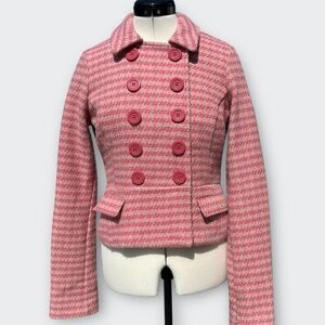 Vintage ABERCROMBIE & FITCH Wool Plaid Jacket Blazer Legally Blonde Y2K Pink M